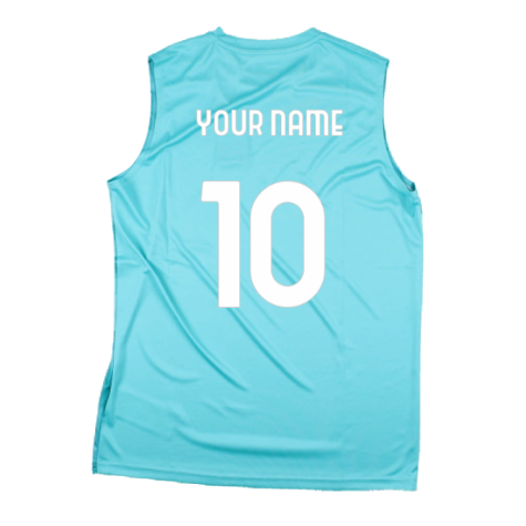 2023-2024 Lazio Sleeveless Training Shirt (Azure) (Your Name)