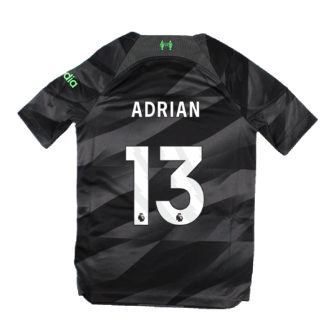 2023-2024 Liverpool Home Goalkeeper Shirt (Black) - Kids (Adrian 13)