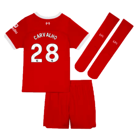 2023-2024 Liverpool Home Little Boys Mini Kit (Carvalho 28)