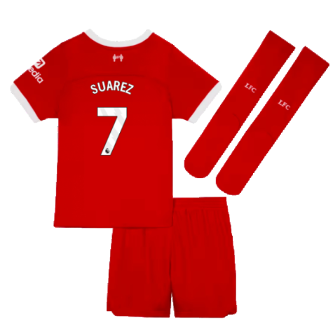 2023-2024 Liverpool Home Little Boys Mini Kit (Suarez 7)