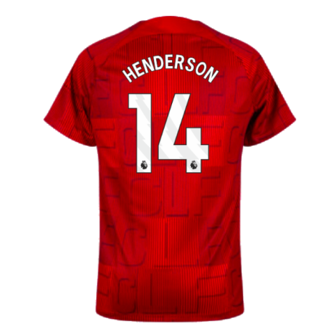 2023-2024 Liverpool Pre-Match Home Shirt (Red) (Henderson 14)