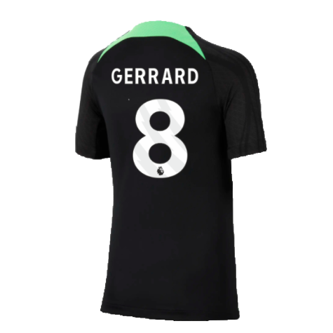 2023-2024 Liverpool Strike Dri-Fit Training Shirt (Black) - Kids (Gerrard 8)
