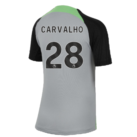 2023-2024 Liverpool Strike Dri-Fit Training Shirt (Grey) - Kids (Carvalho 28)