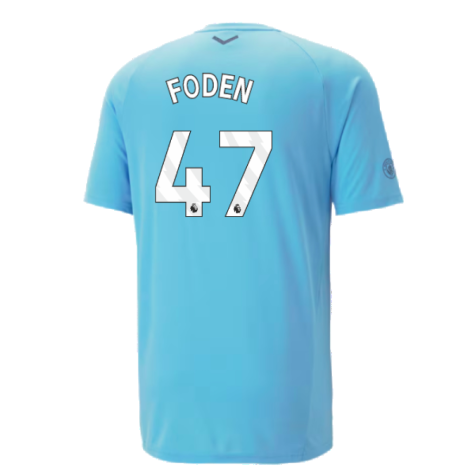 2023-2024 Man City Casuals Tee (Blue Wash) (FODEN 47)