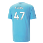 2023-2024 Man City Casuals Tee (Blue Wash) (FODEN 47)