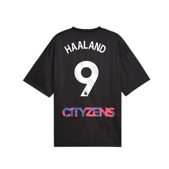 2023-2024 Man City FtblNrgy Jersey (Black) (HAALAND 9)