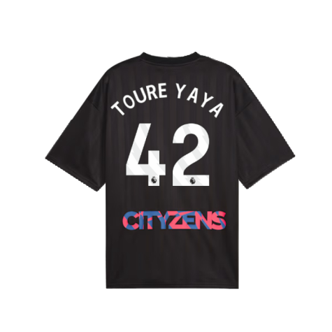 2023-2024 Man City FtblNrgy Jersey (Black) (TOURE YAYA 42)