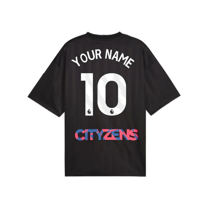 2023-2024 Man City FtblNrgy Jersey (Black) (Your Name)
