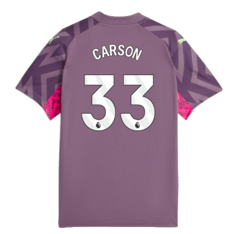 2023-2024 Man City Goalkeeper Shirt (Purple Charcoal) - Kids (Carson 33)