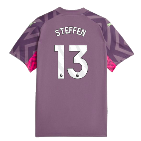 2023-2024 Man City Goalkeeper Shirt (Purple Charcoal) - Kids (Steffen 13)