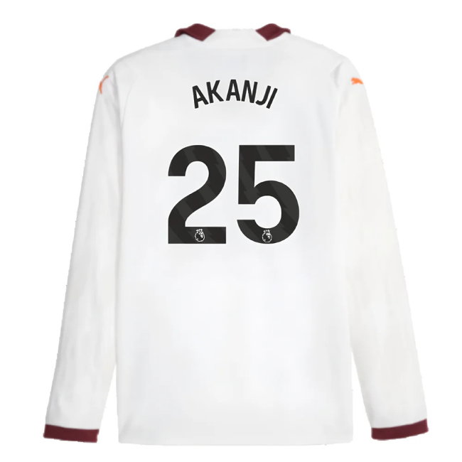 2023-2024 Man City Long Sleeve Away Shirt (AKANJI 25)