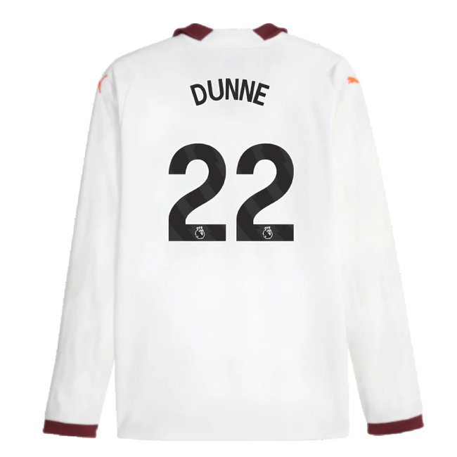 2023-2024 Man City Long Sleeve Away Shirt (DUNNE 22)