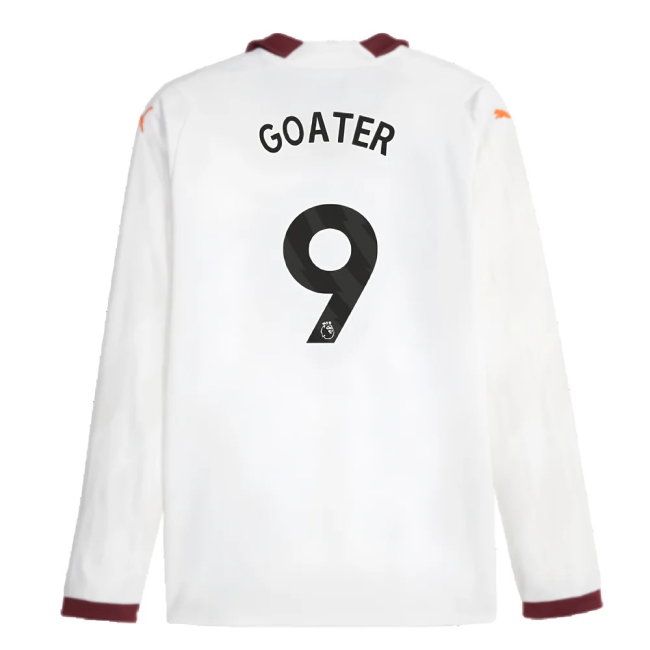 2023-2024 Man City Long Sleeve Away Shirt (GOATER 9)