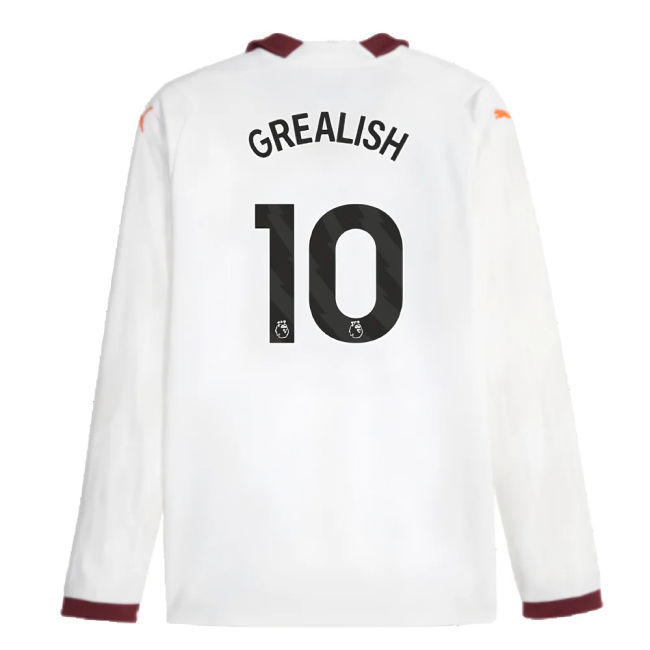 2023-2024 Man City Long Sleeve Away Shirt (GREALISH 10)