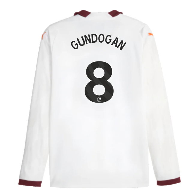 2023-2024 Man City Long Sleeve Away Shirt (GUNDOGAN 8)