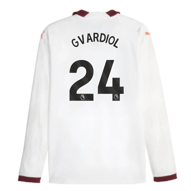 2023-2024 Man City Long Sleeve Away Shirt (Gvardiol 24)