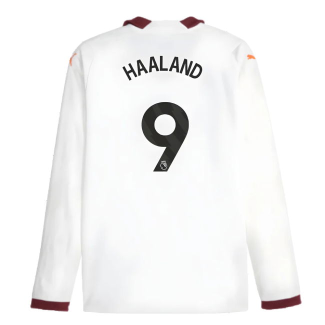 2023-2024 Man City Long Sleeve Away Shirt (HAALAND 9)