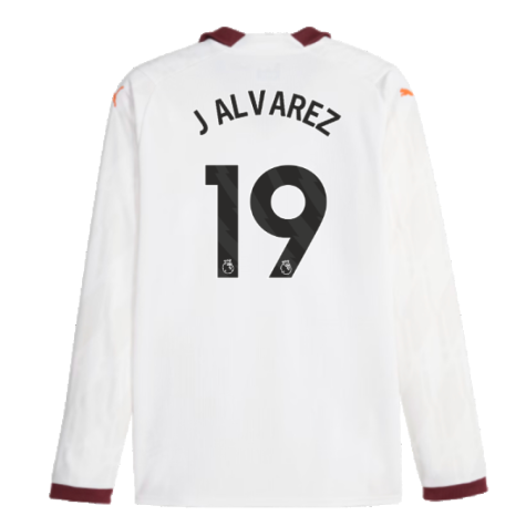 2023-2024 Man City Long Sleeve Away Shirt (J ALVAREZ 19)