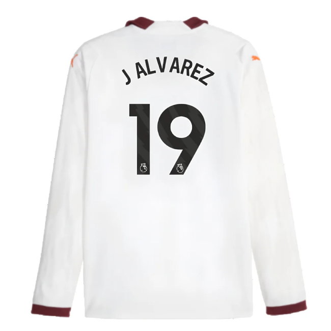 2023-2024 Man City Long Sleeve Away Shirt (J ALVAREZ 19)