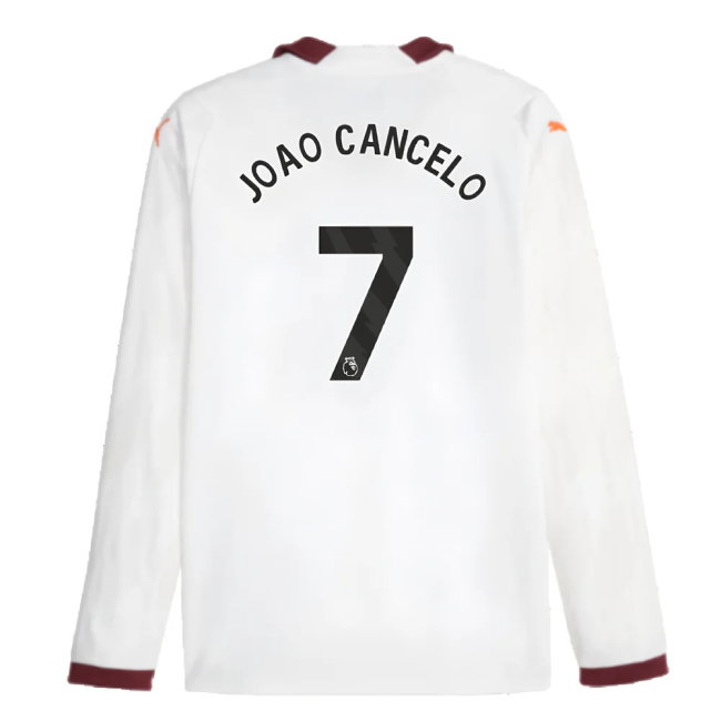 2023-2024 Man City Long Sleeve Away Shirt (JOAO CANCELO 7)