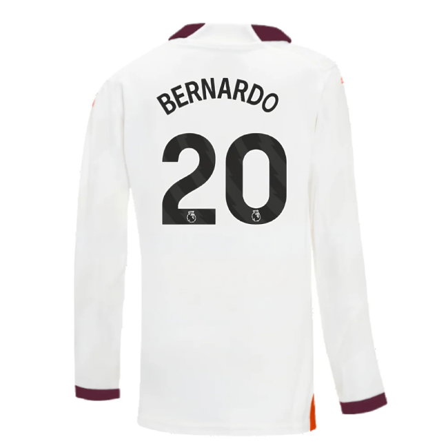 2023-2024 Man City Long Sleeve Away Shirt (Kids) (BERNARDO 20)