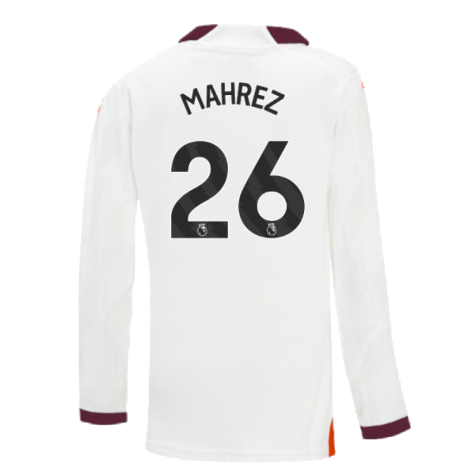 2023-2024 Man City Long Sleeve Away Shirt (Kids) (MAHREZ 26)