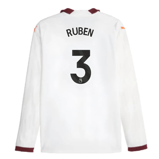 2023-2024 Man City Long Sleeve Away Shirt (RUBEN 3)
