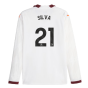 2023-2024 Man City Long Sleeve Away Shirt (SILVA 21)