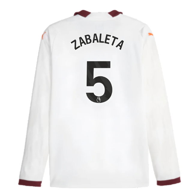 2023-2024 Man City Long Sleeve Away Shirt (ZABALETA 5)