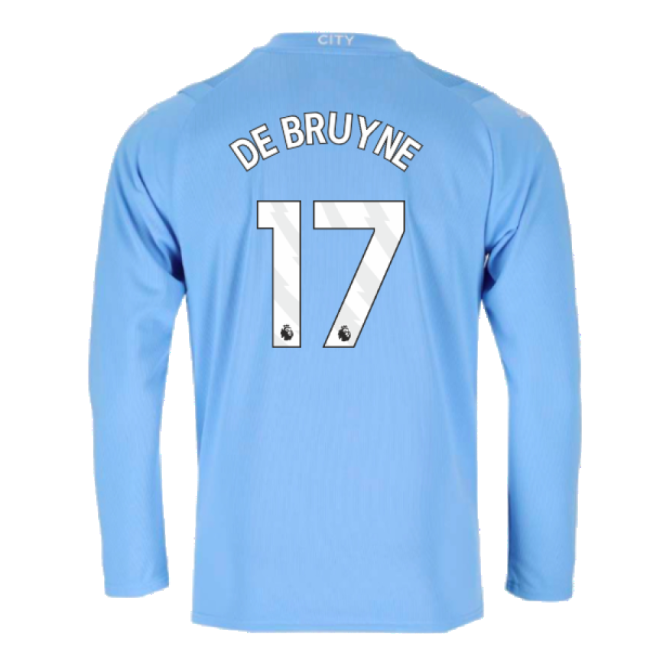 2023-2024 Man City Long Sleeve Home Shirt (DE BRUYNE 17)