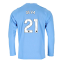 2023-2024 Man City Long Sleeve Home Shirt (SILVA 21)