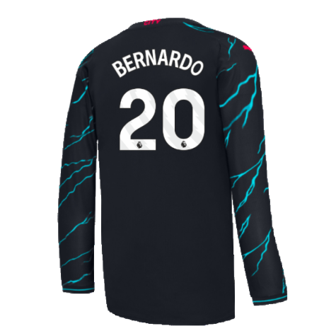 2023-2024 Man City Long Sleeve Third Shirt (BERNARDO 20)