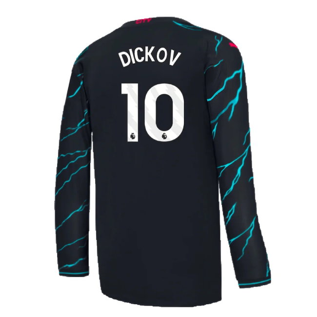 2023-2024 Man City Long Sleeve Third Shirt (DICKOV 10)