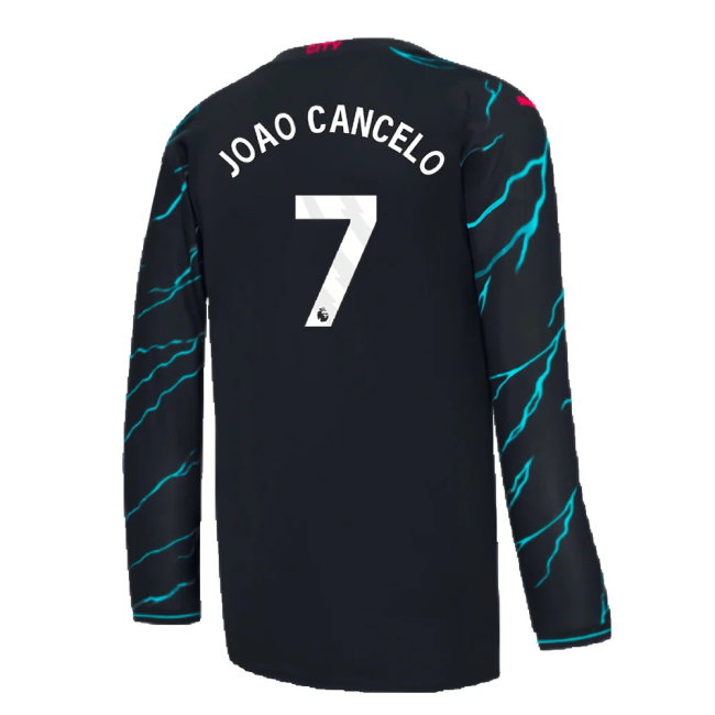 2023-2024 Man City Long Sleeve Third Shirt (JOAO CANCELO 7)