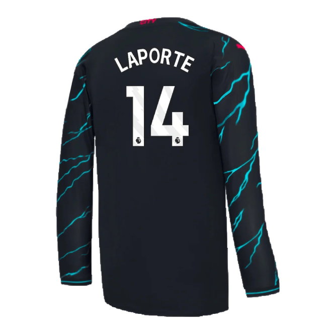 2023-2024 Man City Long Sleeve Third Shirt (LAPORTE 14)