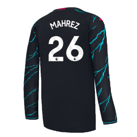 2023-2024 Man City Long Sleeve Third Shirt (MAHREZ 26)