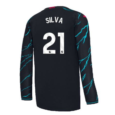 2023-2024 Man City Long Sleeve Third Shirt (SILVA 21)