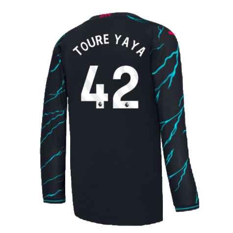 2023-2024 Man City Long Sleeve Third Shirt (TOURE YAYA 42)