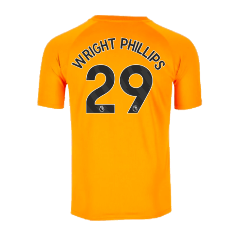 2023-2024 Man City Pre-Match Jersey (Orange) (WRIGHT PHILLIPS 29)