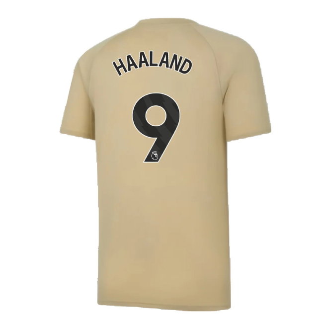 2023-2024 Man City Prematch SS Jersey (Granola) (HAALAND 9)