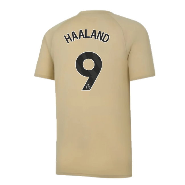 2023-2024 Man City Prematch SS Jersey (Granola) - Kids (HAALAND 9)