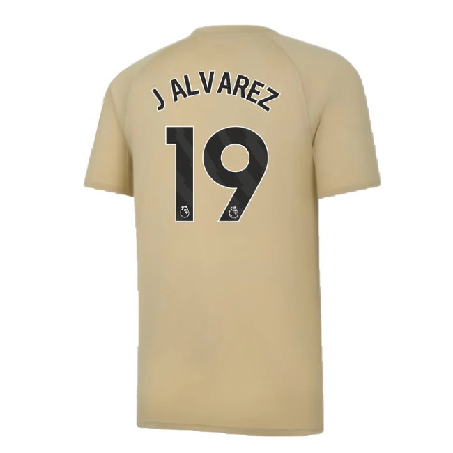 2023-2024 Man City Prematch SS Jersey (Granola) - Kids (J ALVAREZ 19)