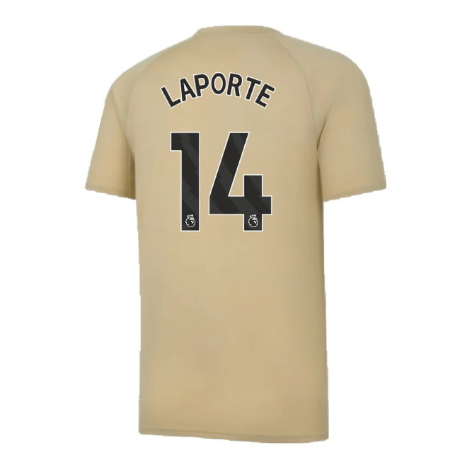 2023-2024 Man City Prematch SS Jersey (Granola) (LAPORTE 14)