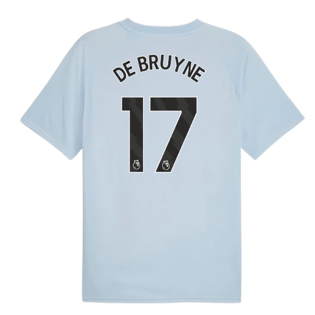 2023-2024 Man City Prematch SS Jersey (Silver Sky) (DE BRUYNE 17)