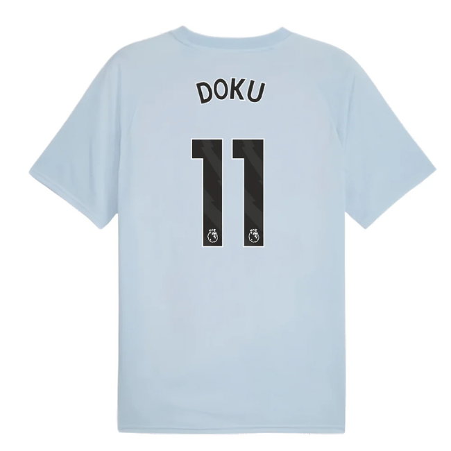 2023-2024 Man City Prematch SS Jersey (Silver Sky) (Doku 11)