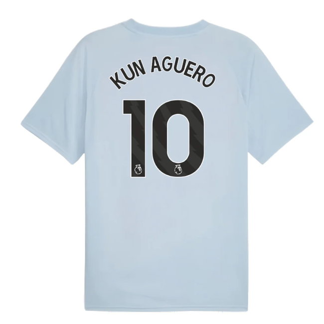 2023-2024 Man City Prematch SS Jersey (Silver Sky) (KUN AGUERO 10)
