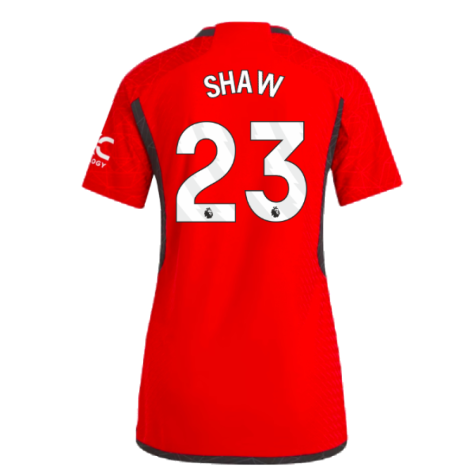 2023-2024 Man Utd Authentic Home Shirt (Ladies) (Shaw 23)