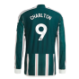 2023-2024 Man Utd Authentic Long Sleeve Away Shirt (Charlton 9)
