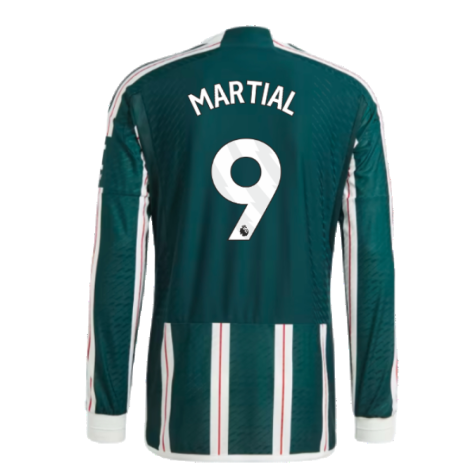 2023-2024 Man Utd Authentic Long Sleeve Away Shirt (Martial 9)