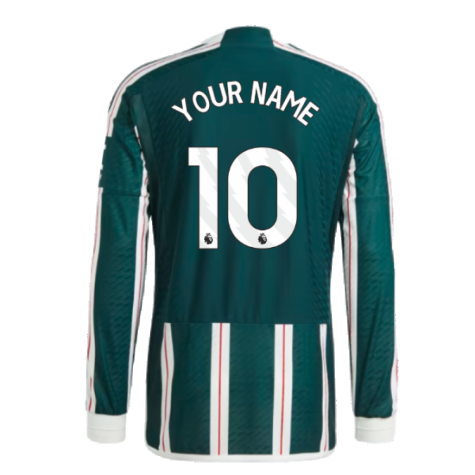 2023-2024 Man Utd Authentic Long Sleeve Away Shirt (Your Name)
